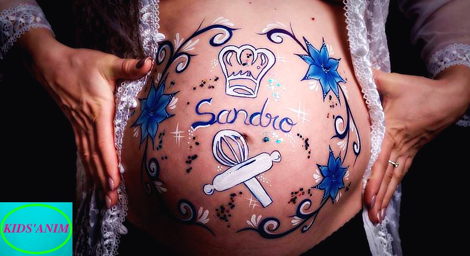 Belly painting -maquillage de grossesse-maquillage femme enceinte par kids'anim -baby shower