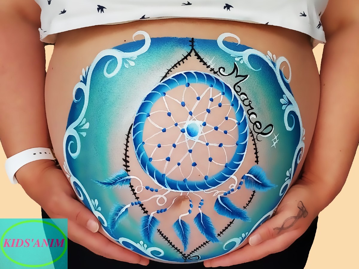 Arabesque Belly painting -maquillage de grossesse-maquillage femme enceinte par kids'anim -baby shower